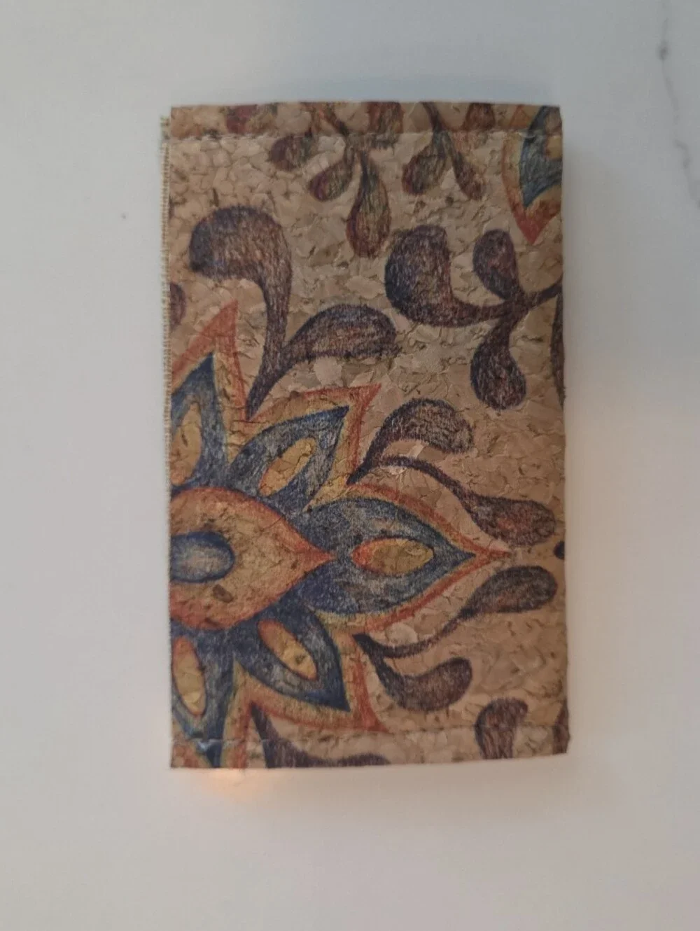 Cork Floral Print Women's Wallet - Natural Brown